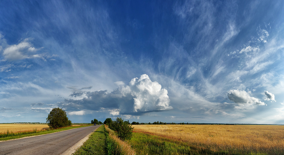 photo "***" tags: landscape, clouds, field, road, summer