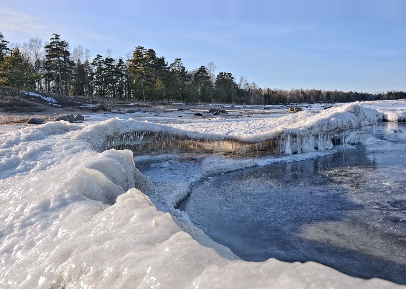 фото "Весна на Ладоге" метки: пейзаж, Ладога, весна, вечер, вода, закат, лед