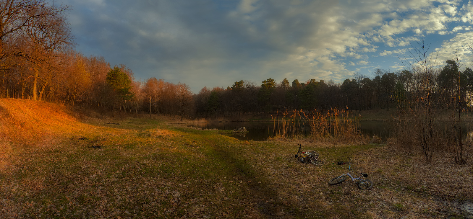 photo "***" tags: landscape, nature, panoramic, coast, forest, morning, sky, spring, sun, water, апрель