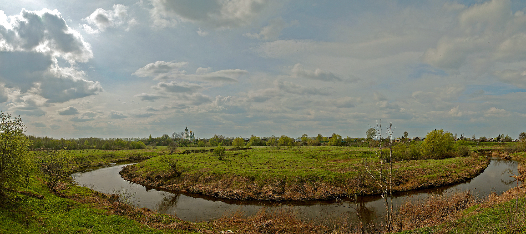 photo "***" tags: landscape, travel, panoramic, river, sky, spring, церковь.