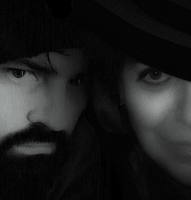 photo "A strange couple..." tags: black&white, digital art, portrait, 