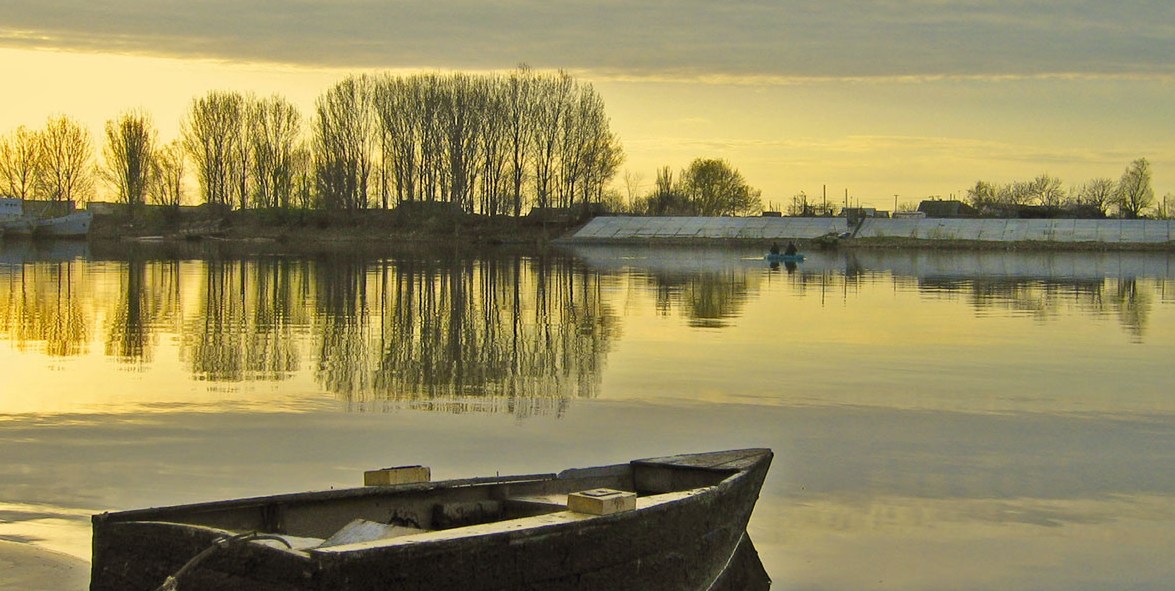 photo "Silent morning" tags: landscape, nature, лодка река утро рассвет