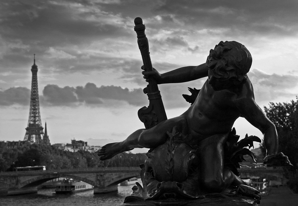 фото "Париж. Мост Александра III" метки: город, Paris, Париж, вечер, мост Александра  III, скульптура