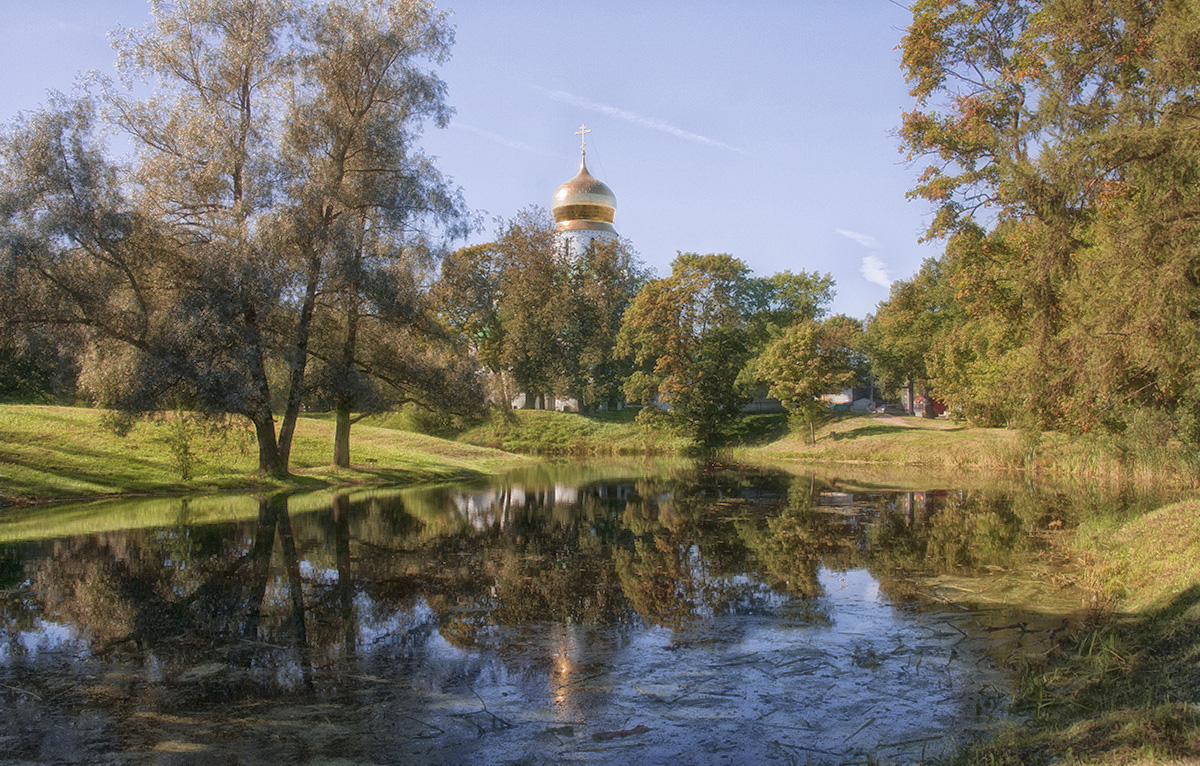 photo "***" tags: landscape, autumn, pond, reflections, temple, питер, царское село