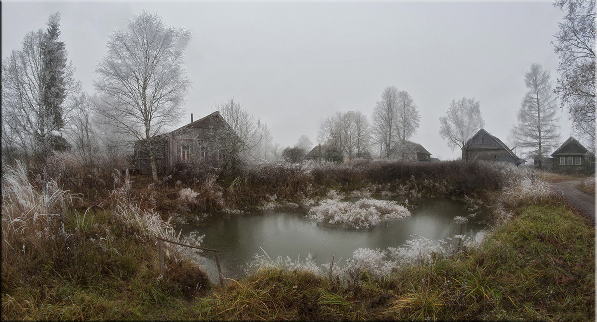 фото "Колдовское озеро" метки: пейзаж, зима, пруд, село, туман