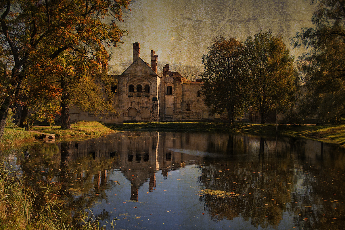 photo "***" tags: digital art, autumn, pond, зарисовка, царское село