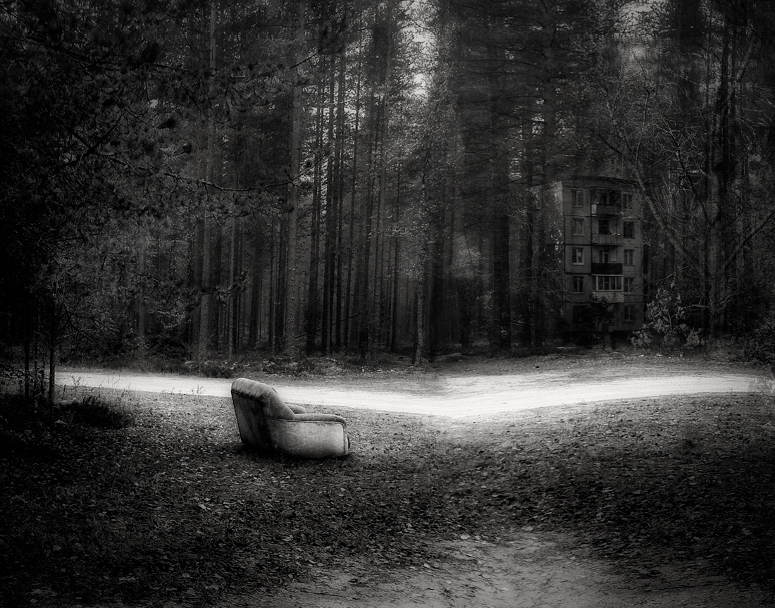 photo "***" tags: landscape, black&white, montage, autumn, forest, Мобилкография