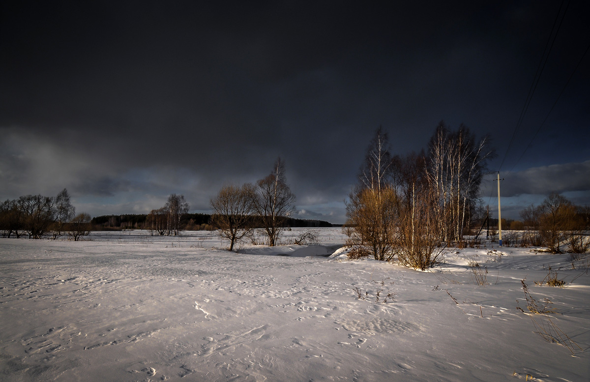 photo "***" tags: landscape, clouds, forest, sky, snow, winter, деревья, мороз