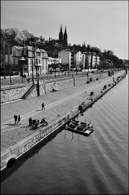 фото "Вышеград и набережная" метки: черно-белые, Prag, Praha, Прага