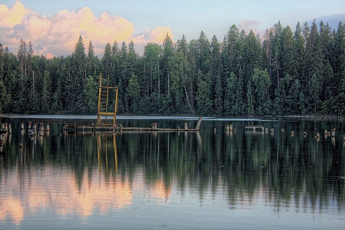 photo "озеро" tags: landscape, misc., nature, clouds, forest, lake, water, деревья