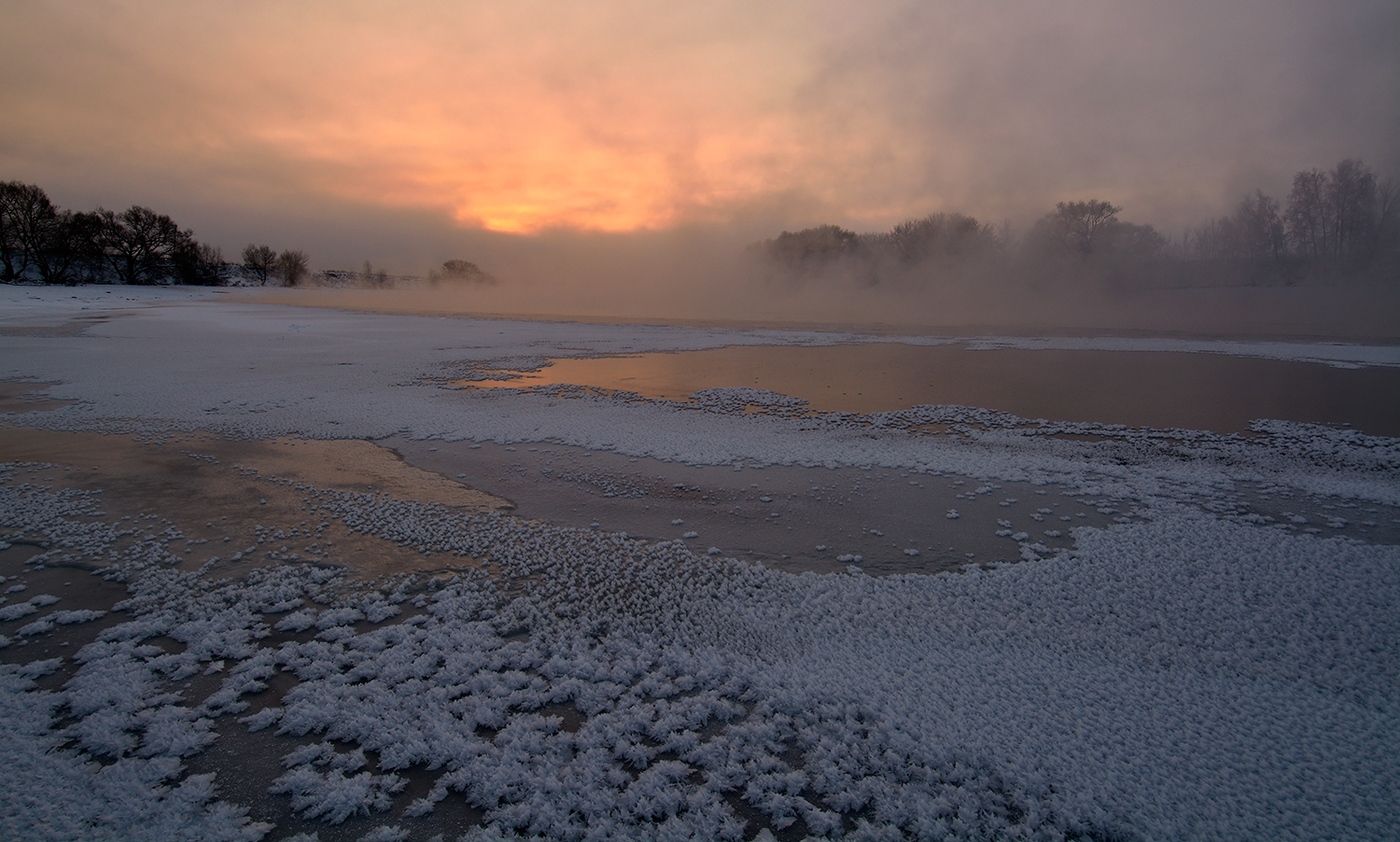 photo "***" tags: landscape, fog, river, winter, лед