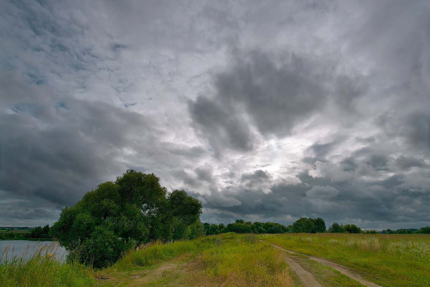 photo "***" tags: landscape, field, river, road, sky