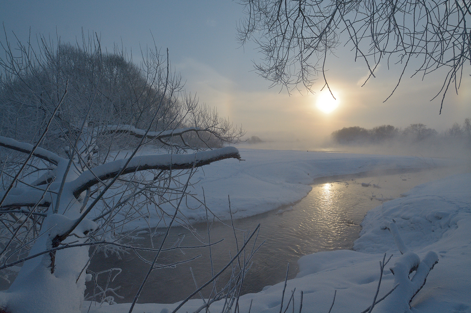 фото "***" метки: пейзаж, зима, река, солнце.