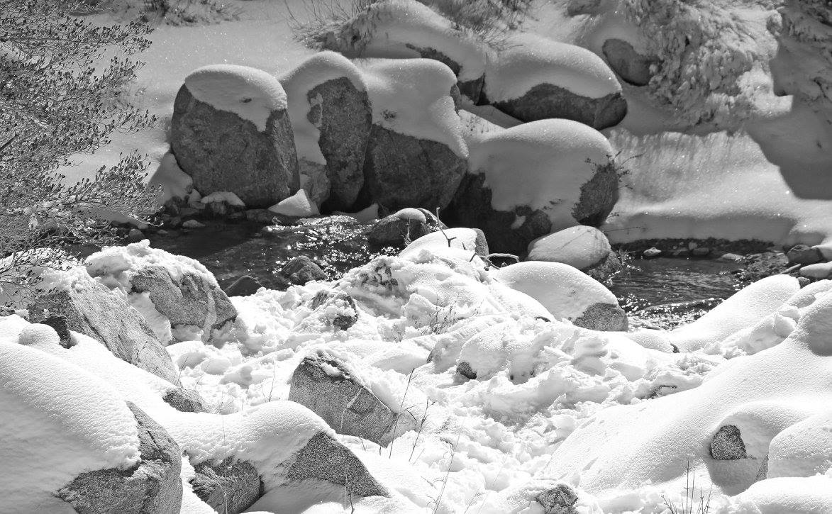 photo "Winter Stream" tags: landscape, nature, black&white, season, snow, stream, winter