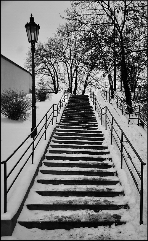 photo "Зимняя лестница" tags: black&white, Prag, Prague, Praha, Место