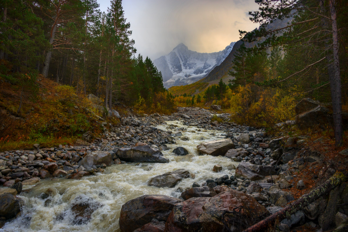 photo "Gloomy morning on the Gara audhu-su" tags: landscape, autumn, mountains