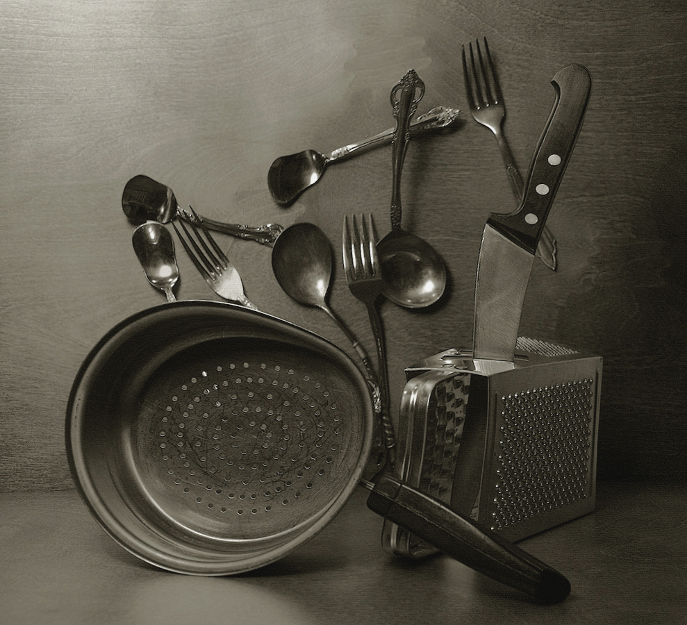 photo "Still life with the dishes" tags: still life, black&white, 