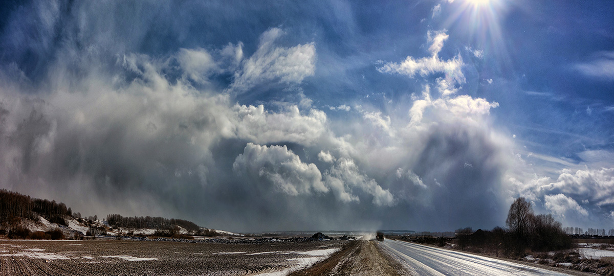 photo "***" tags: landscape, road, spring, storm cloud