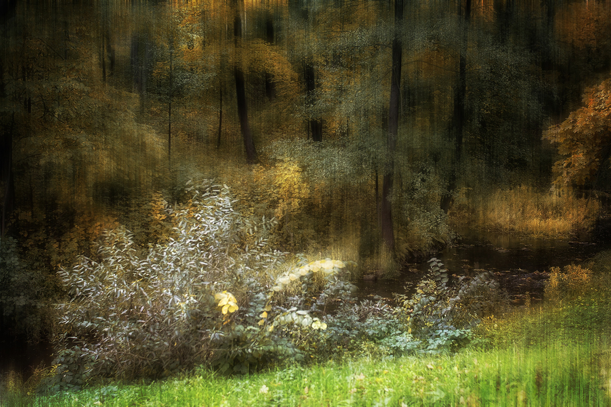 фото "Осень" метки: пейзаж, digital art, Речка, живопись, зарисовка, осень