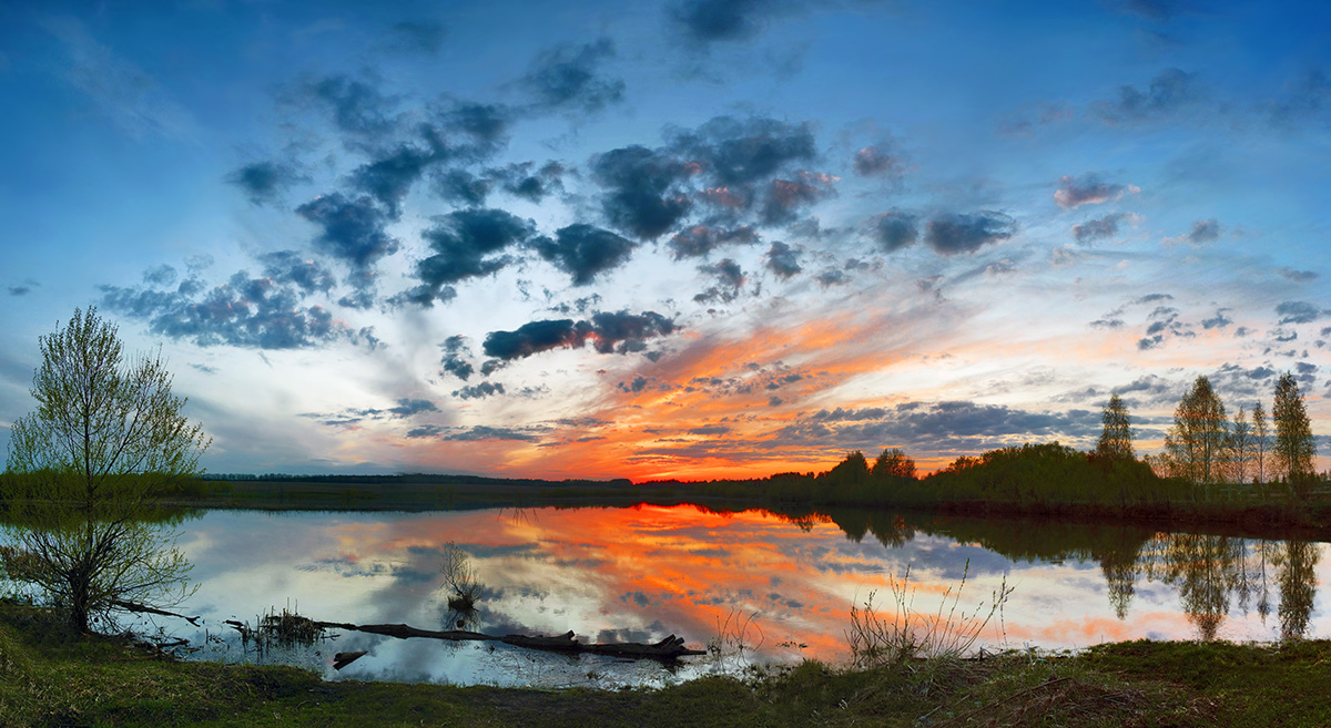 фото "Жар-птица апреля" метки: пейзаж, весна, закат, озеро