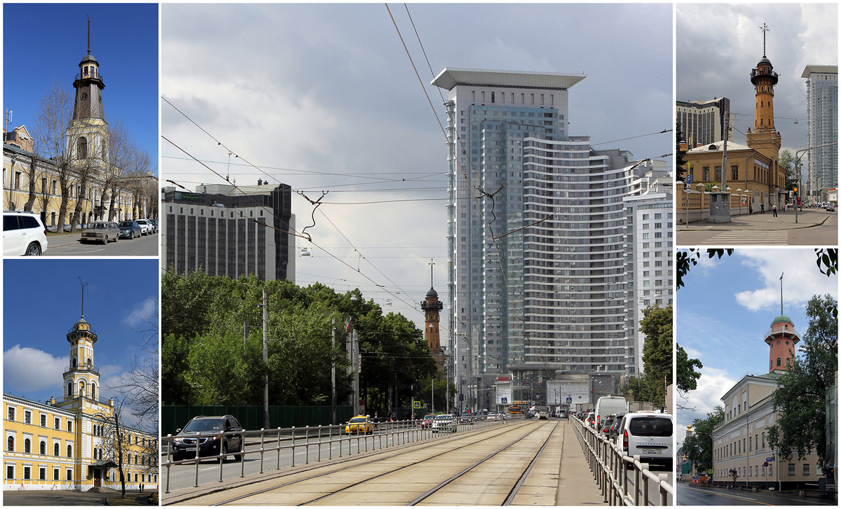 photo "The fire towers" tags: city, architecture, montage, 