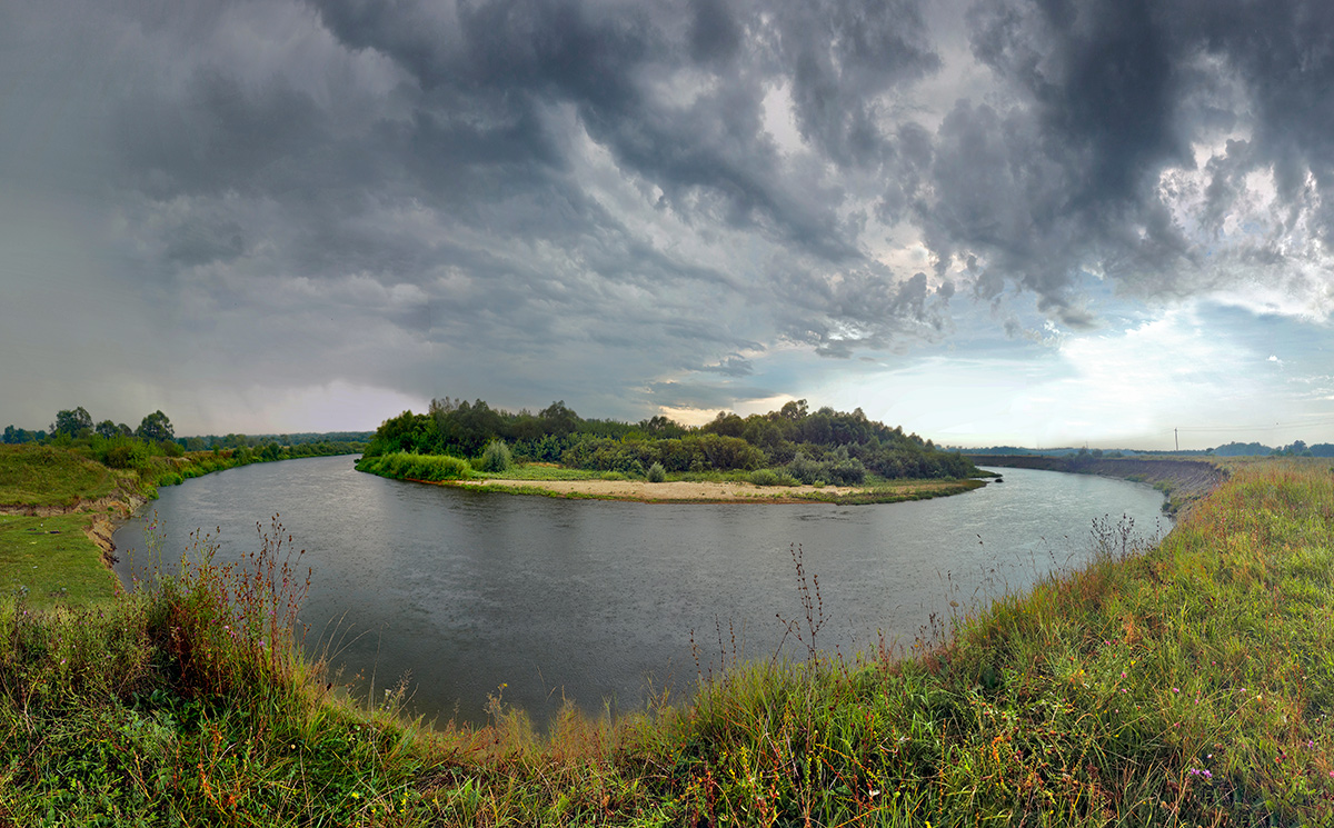 photo "***" tags: landscape, river, storm cloud, summer