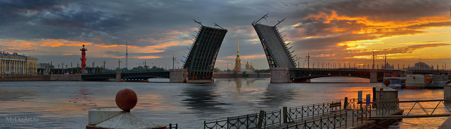 фото "Над Петербургом рассвет" метки: архитектура, пейзаж, город, Дворцовый мост, Набережная, Нева, Петропавловская крепость, Петропавловский собор, Санкт-Петербург, разведенный, рассвет