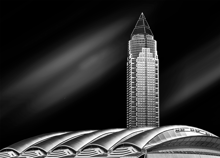 photo "Messeturm Frankfurt" tags: architecture, digital art, black&white, Architektur, Europe, germany