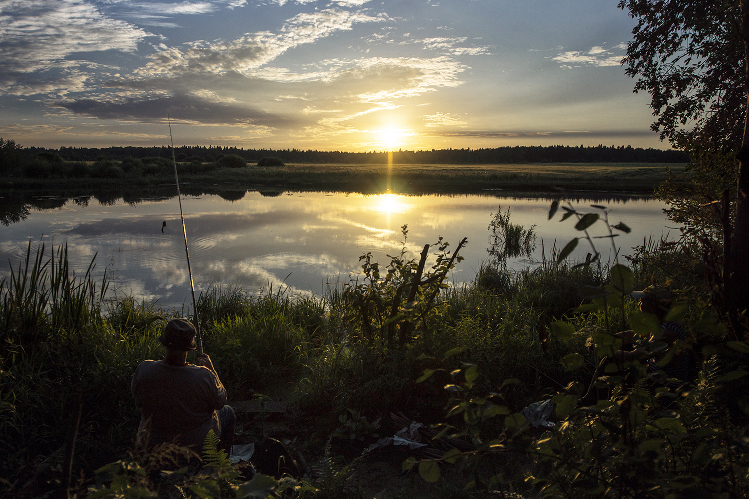 фото "вечерний клёв" метки: пейзаж, природа, закат, рыбалка