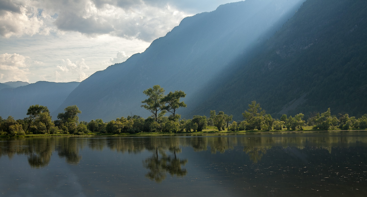 фото "Дельта Чулышмана" метки: пейзаж, вода, горы, облака