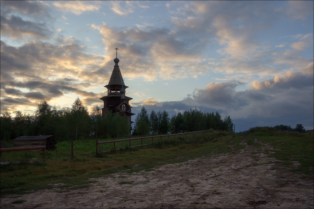 фото "На закате" метки: пейзаж, архитектура, закат, осень, храм