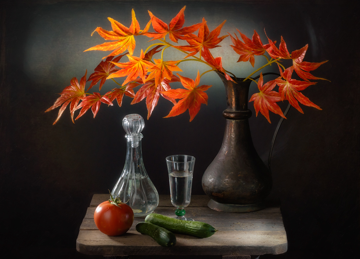 photo "About a glass of vodka and a little about vegetables" tags: still life, old-time, Про рюмку водки и немного про