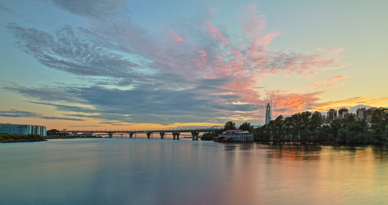 photo "***" tags: landscape, architecture, city, St. Petersburg, clouds, gulf, sky, яхтенныймост