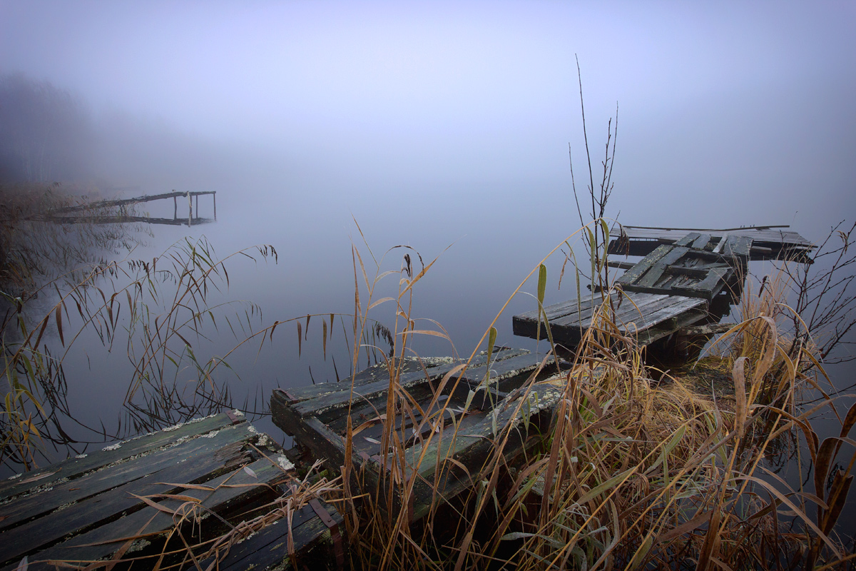 фото "Старый мосток" метки: пейзаж, Луковое озеро, осень, туман