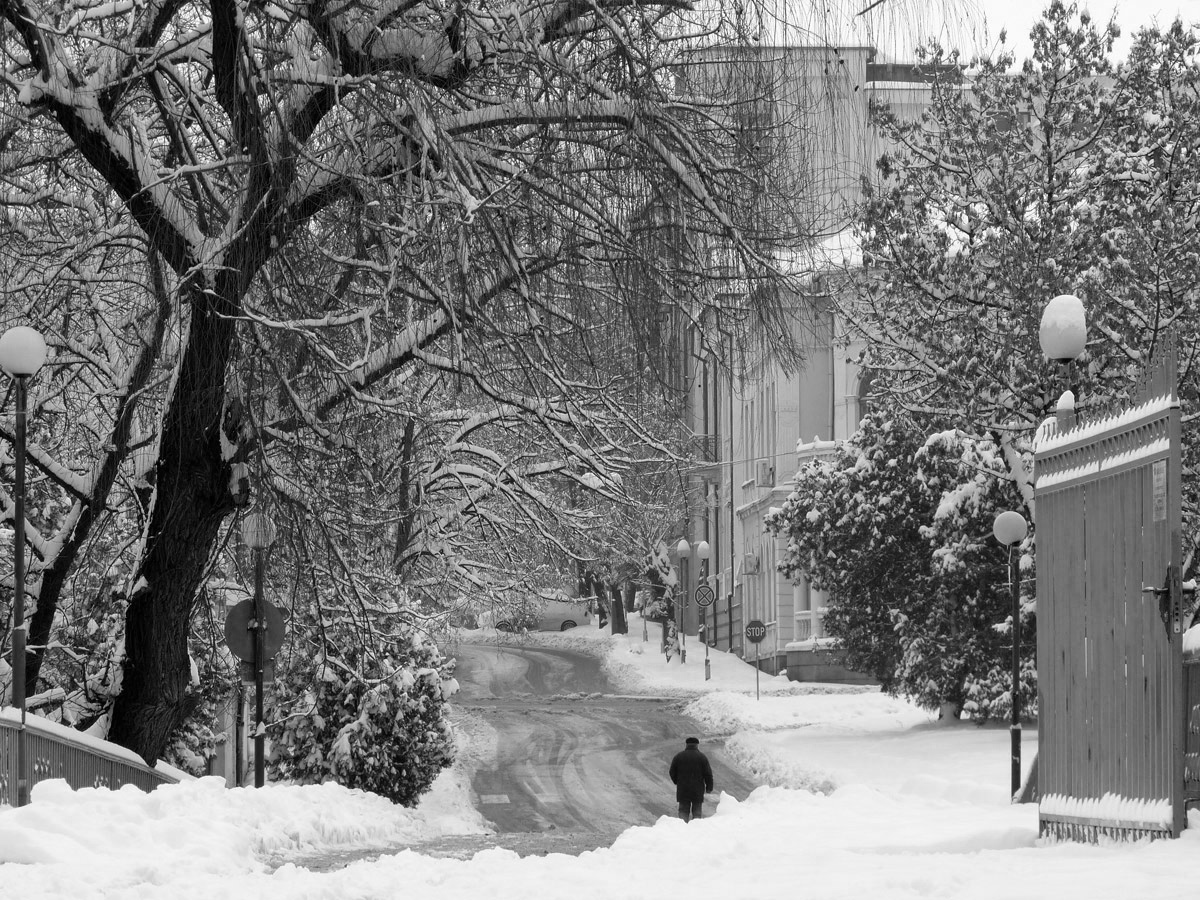 photo "***" tags: black&white, street, winter