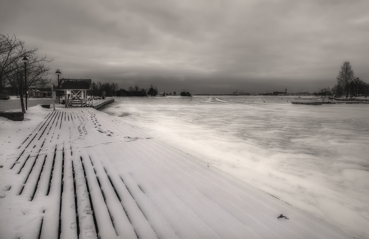 фото "Графика зимы..." метки: пейзаж, Котка, Финляндия, зима, причал