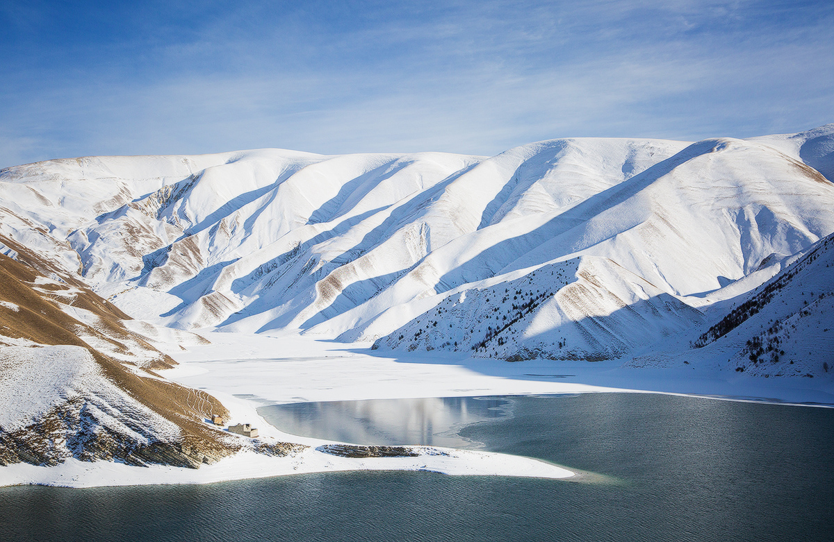 photo "***" tags: , lake, mountains, winter, Кавказ