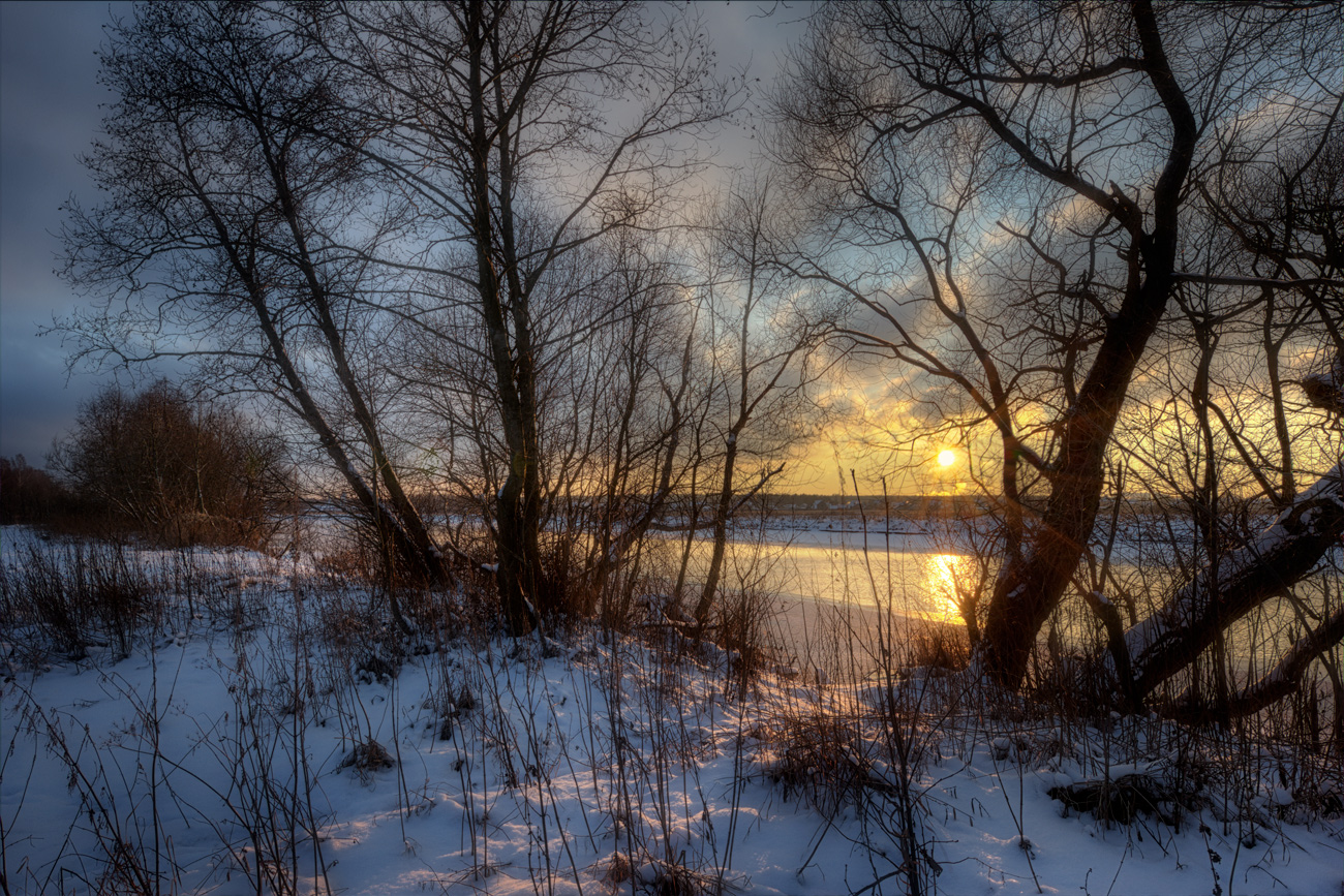 фото "***" метки: пейзаж, Клязьма, вечер, зима, река