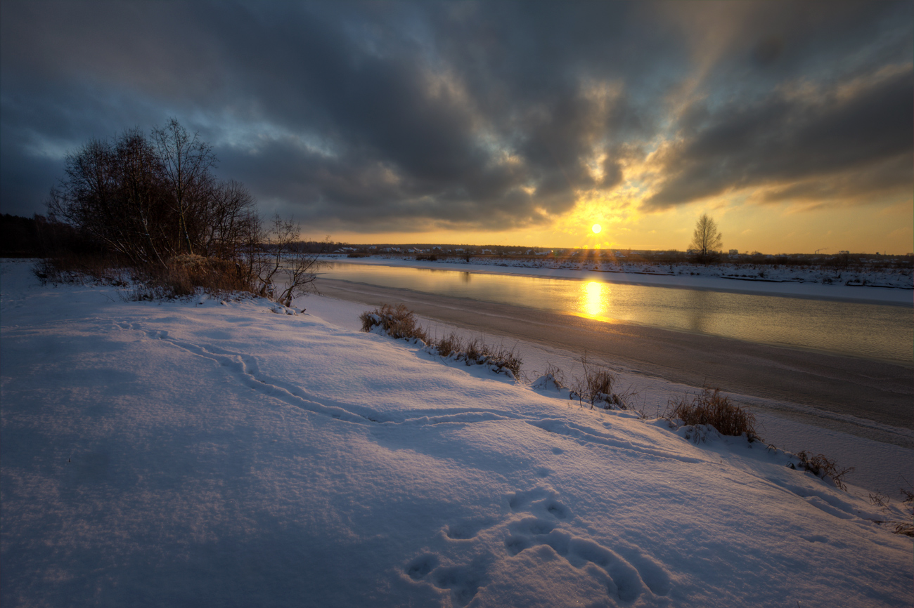 photo "***" tags: landscape, evening, river, winter, Клязьма