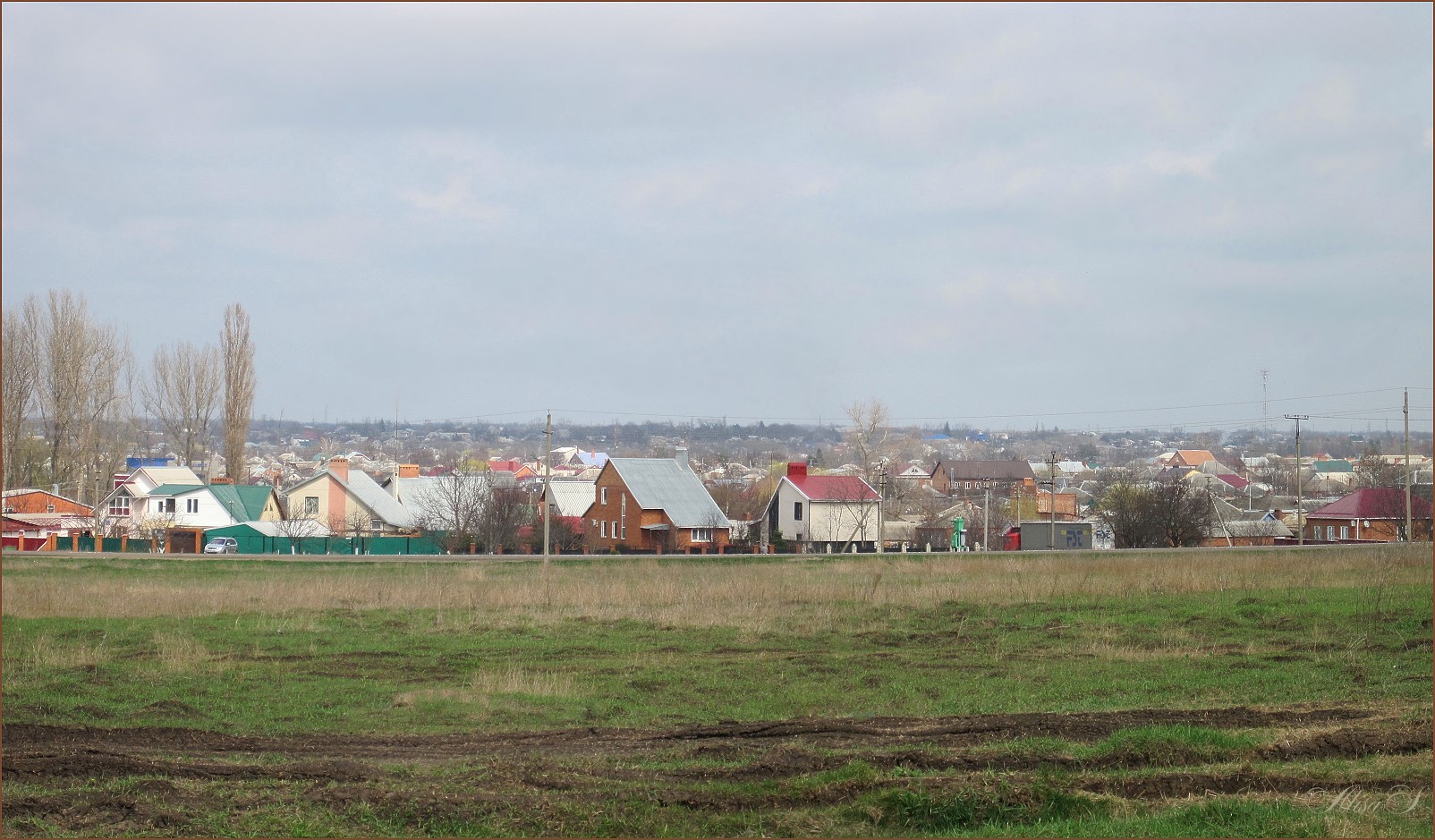 фото "г.Кореновск. Пано из двух кадров. Район кладбища. Окраина." метки: пейзаж, зима