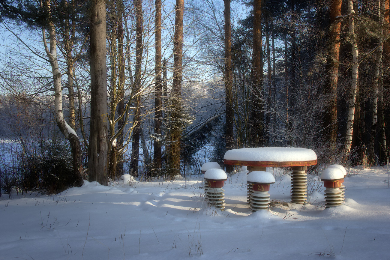 фото "Зимние скамейки" метки: пейзаж, Луковое озеро, зима, озеро, скамейки