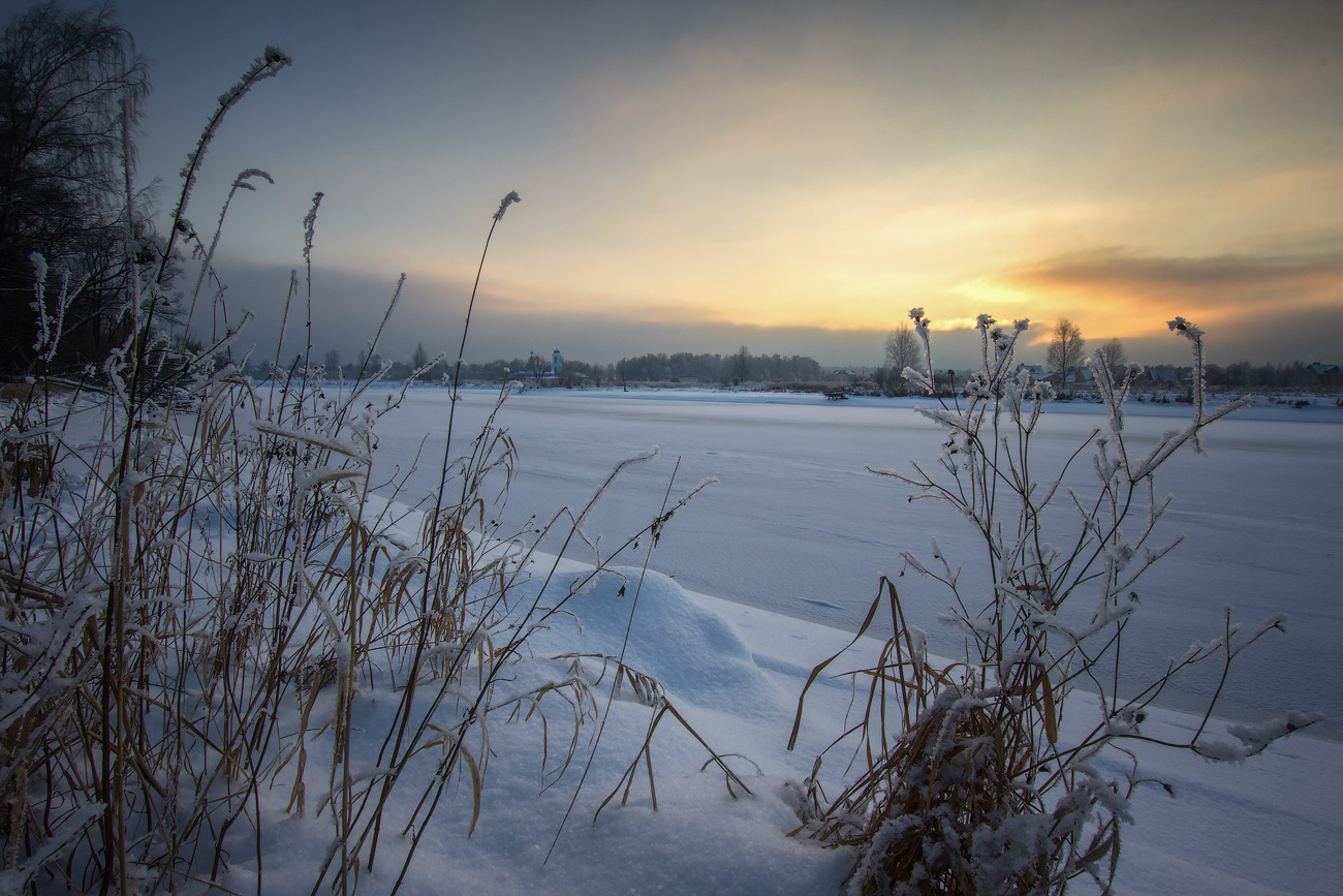 фото "Дремлет речка подо льдом" метки: пейзаж, Клязьма, вечер, зима, река