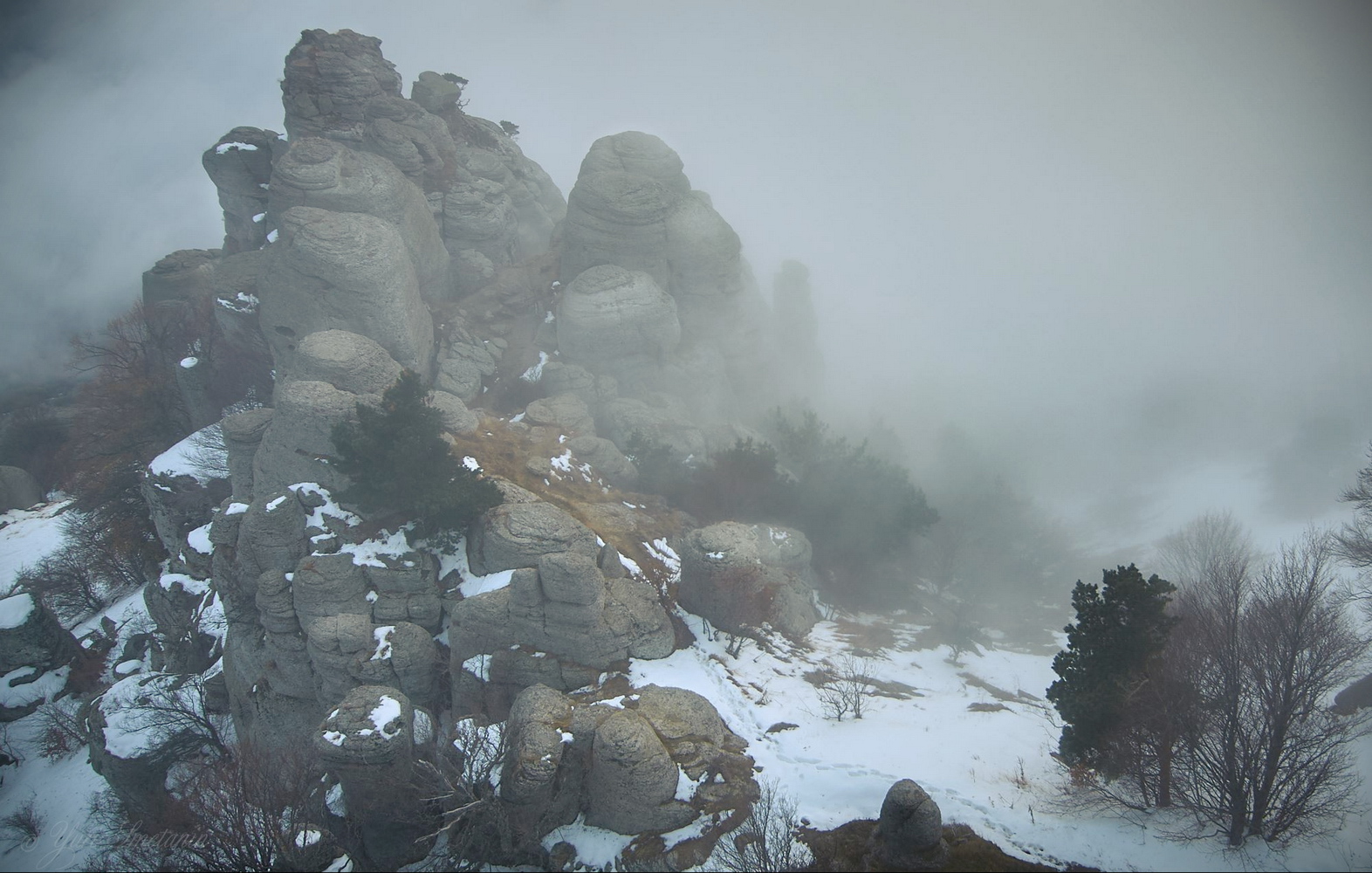 фото "***" метки: пейзаж, природа, воздух, горы, зима, туман