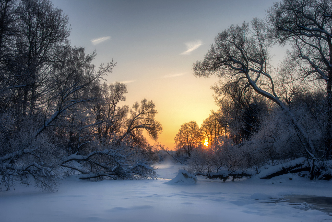 photo "***" tags: landscape, morning, river, winter, Клязьма