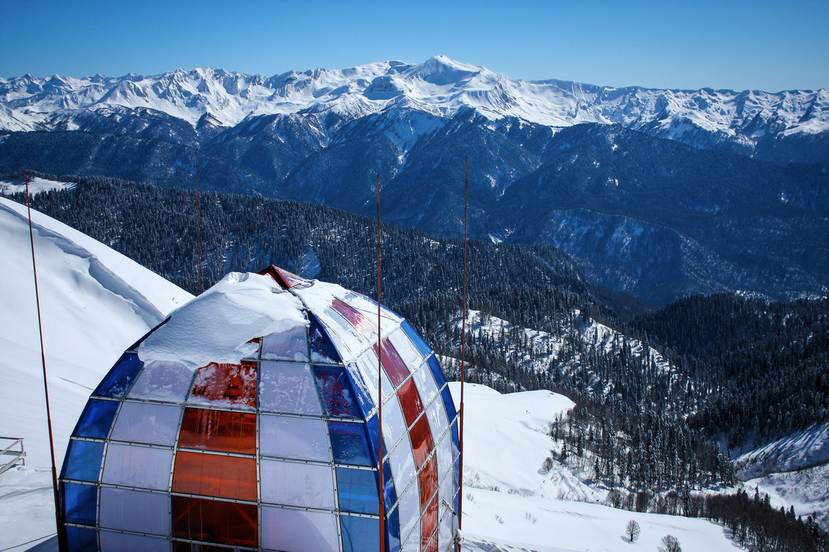 photo "вид сверху" tags: landscape, misc., mountains, snow, winter, высота, гора, холмы