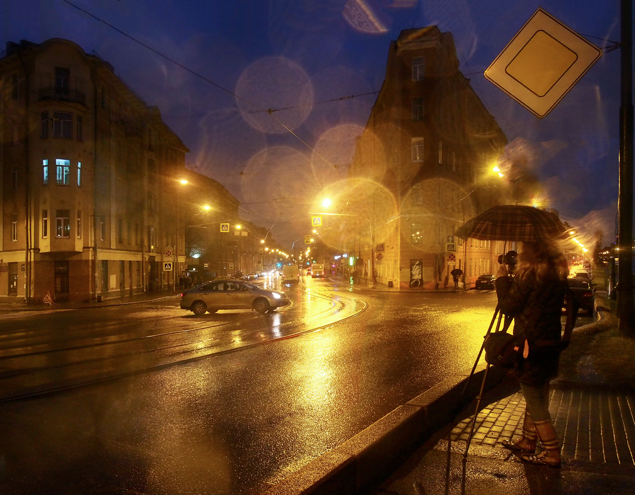 photo "***" tags: city, street, autumn, evening, rain, Петербург