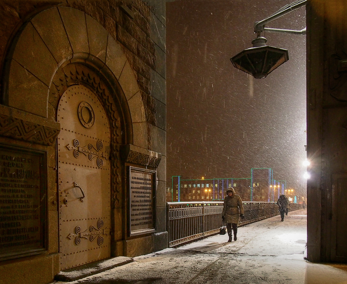 photo "***" tags: city, landscape, architecture, evening, snow, Петербург