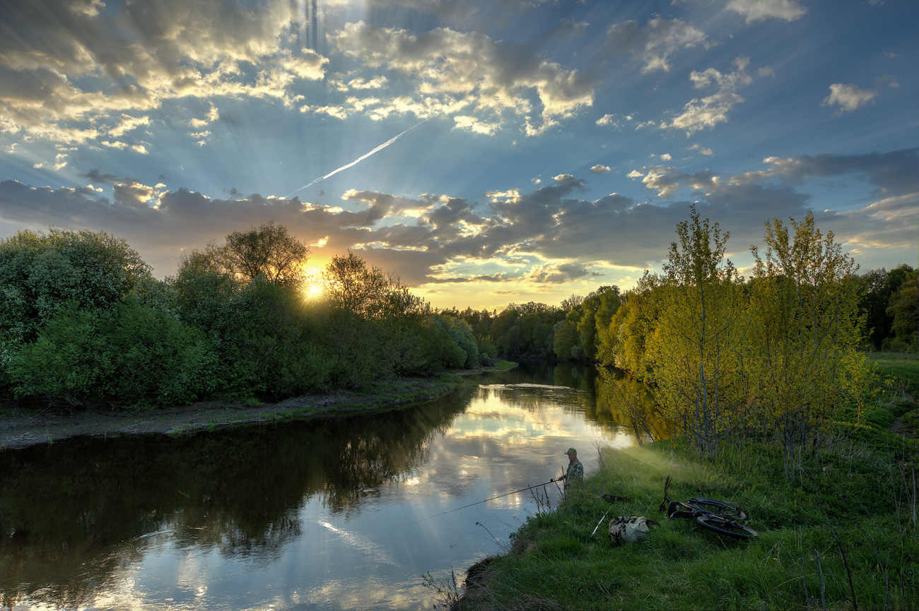 photo "***" tags: landscape, evening, river, spring, sunset, water, Клязьма