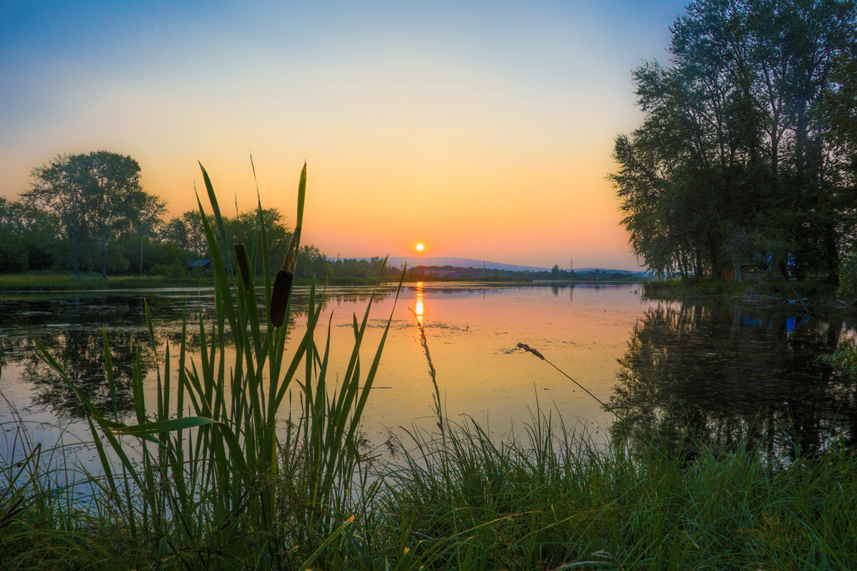 фото "Закат на озере" метки: пейзаж, 