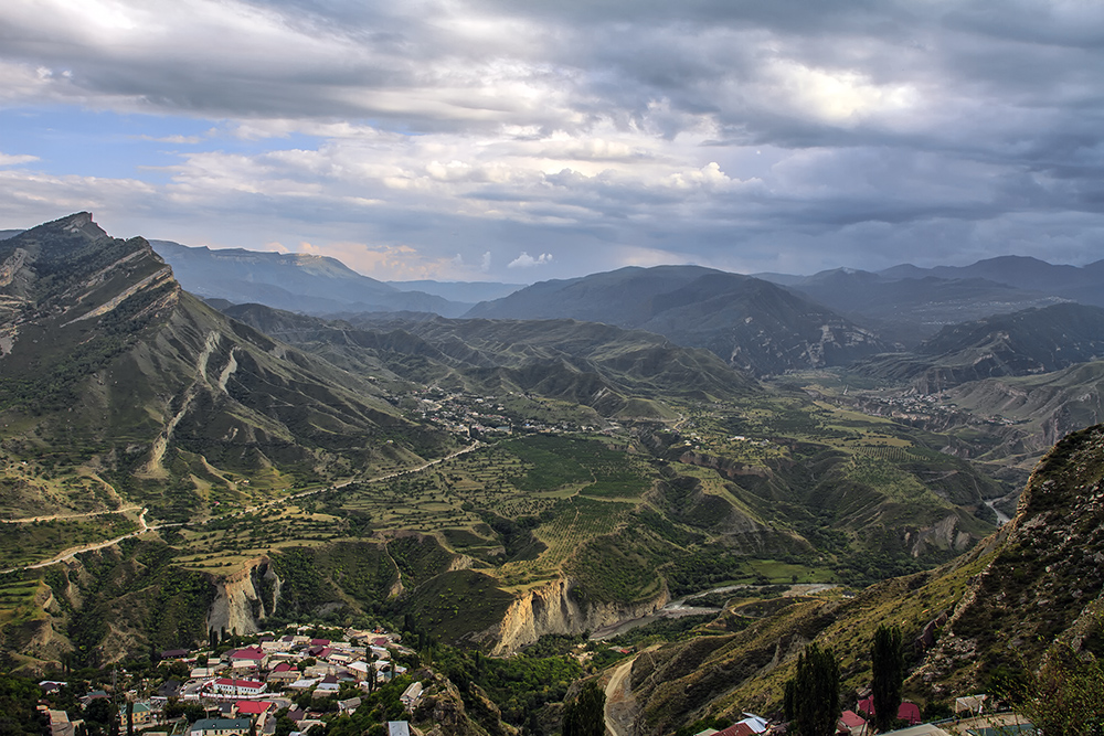 photo "***" tags: landscape, clouds, mountains, Гуниб, дома, селения